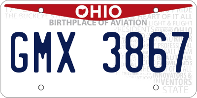 OH license plate GMX3867
