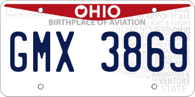 OH license plate GMX3869