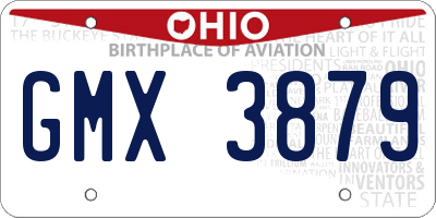 OH license plate GMX3879