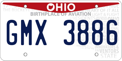 OH license plate GMX3886