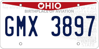OH license plate GMX3897