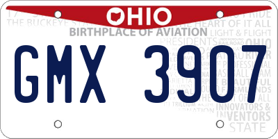 OH license plate GMX3907