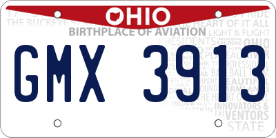 OH license plate GMX3913