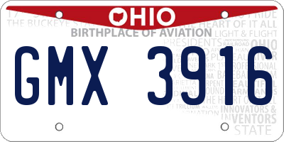 OH license plate GMX3916