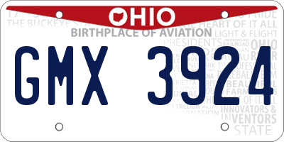 OH license plate GMX3924