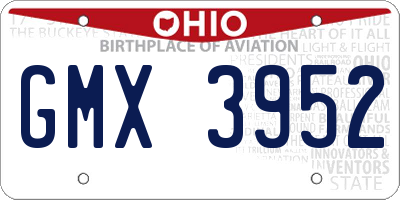 OH license plate GMX3952