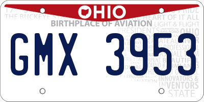 OH license plate GMX3953