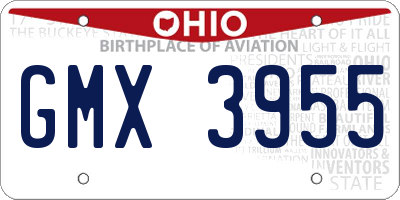 OH license plate GMX3955