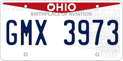 OH license plate GMX3973