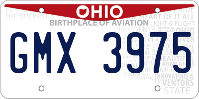 OH license plate GMX3975