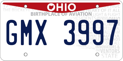OH license plate GMX3997