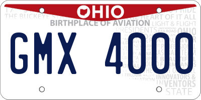 OH license plate GMX4000