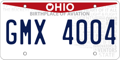 OH license plate GMX4004