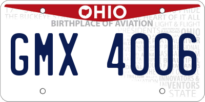 OH license plate GMX4006