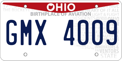 OH license plate GMX4009