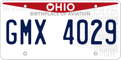 OH license plate GMX4029