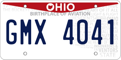 OH license plate GMX4041