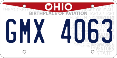 OH license plate GMX4063