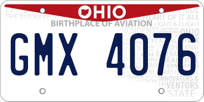 OH license plate GMX4076