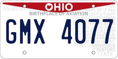 OH license plate GMX4077