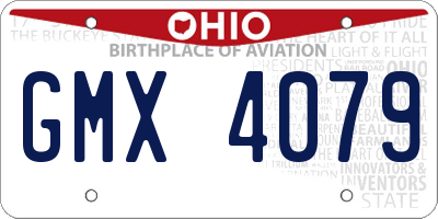 OH license plate GMX4079