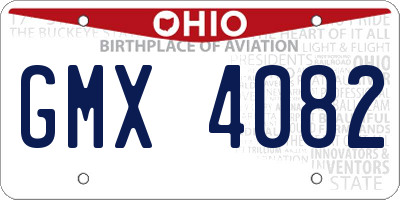 OH license plate GMX4082
