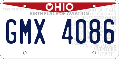 OH license plate GMX4086