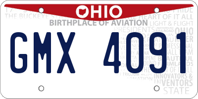 OH license plate GMX4091