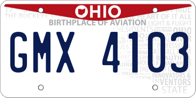 OH license plate GMX4103