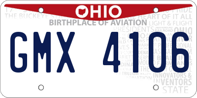OH license plate GMX4106
