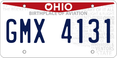 OH license plate GMX4131