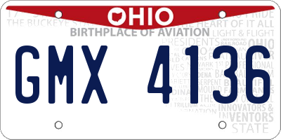 OH license plate GMX4136