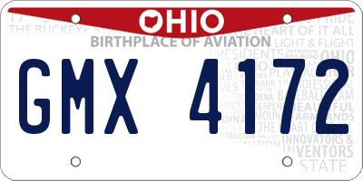 OH license plate GMX4172