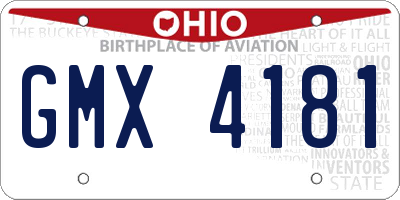 OH license plate GMX4181