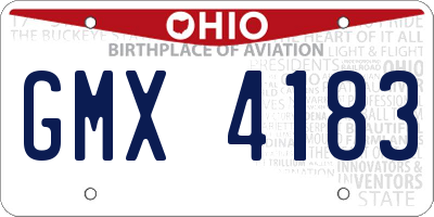 OH license plate GMX4183