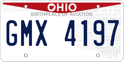 OH license plate GMX4197