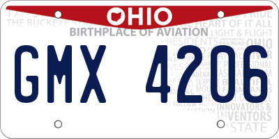 OH license plate GMX4206
