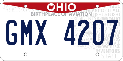 OH license plate GMX4207