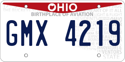 OH license plate GMX4219