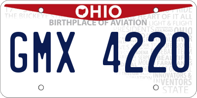 OH license plate GMX4220