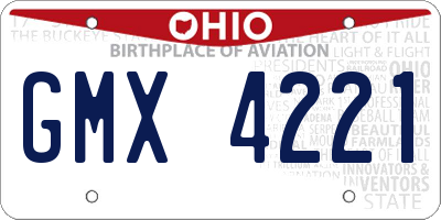 OH license plate GMX4221