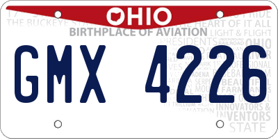 OH license plate GMX4226