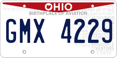 OH license plate GMX4229