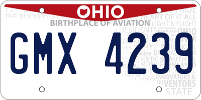 OH license plate GMX4239