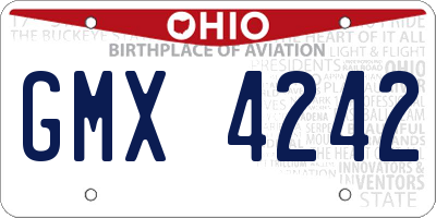 OH license plate GMX4242