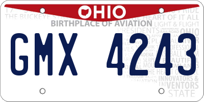 OH license plate GMX4243