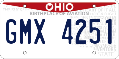 OH license plate GMX4251