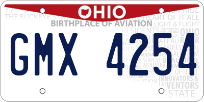 OH license plate GMX4254