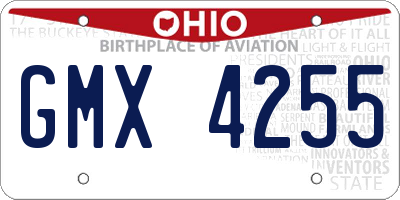 OH license plate GMX4255