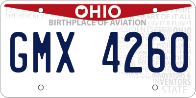 OH license plate GMX4260